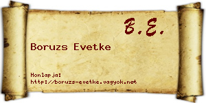 Boruzs Evetke névjegykártya